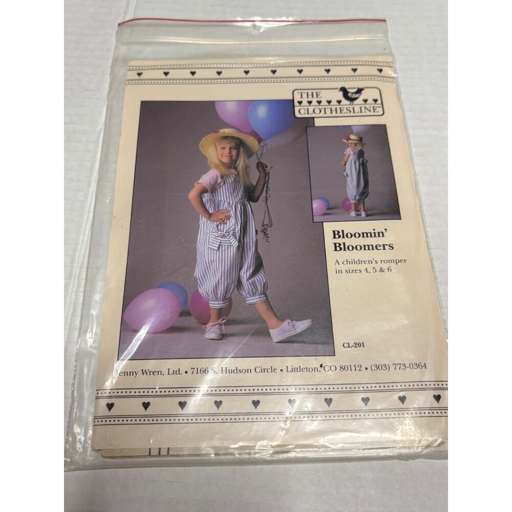 The Clothesline Bloomin Bloomers Childrens Romper Sewing Pattern Sizes 4 5 6